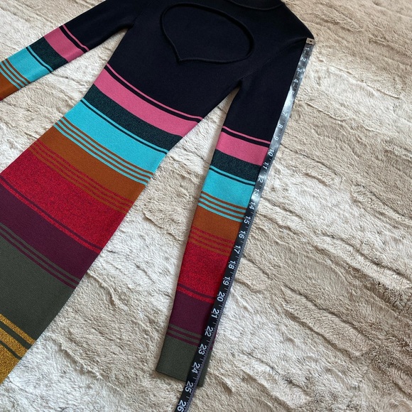 NWOT💕STAUD Clara Stripe Cutout Ribbed Long Sleeve Sweater Dress Size XS - Picture 11 of 14